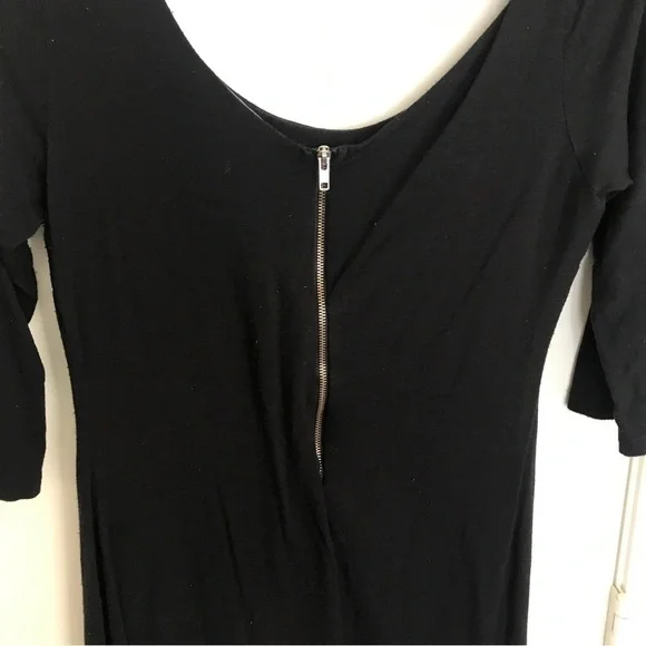 3/$15 popular basics black 3/4 sleeve midi dress - Picture 5 of 8